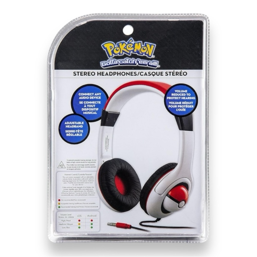 🧸2/$10🧩3/$12 NWT Pokémon Pokeball Wired Over Ear Kids Headphones - Picture 6 of 11